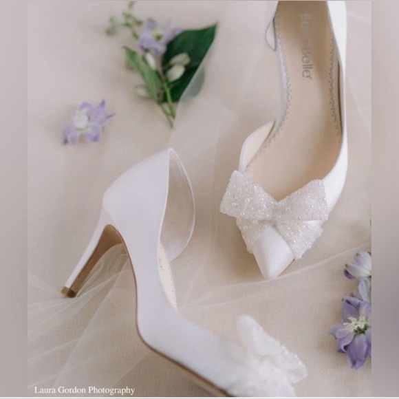 NEW Bella Belle DOROTHY D'Orsay
Wedding Heels with Pearl Bow - Picture 8 of 11